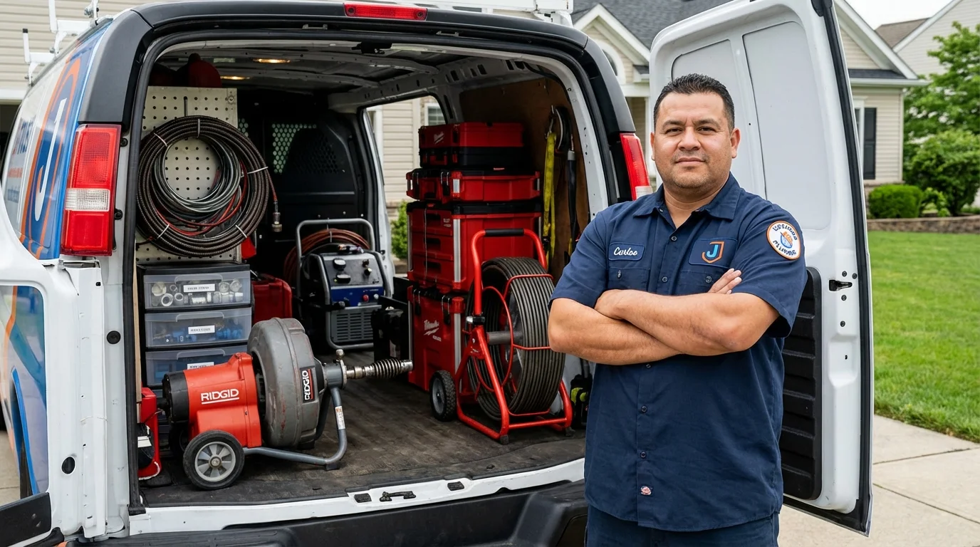 Professional drain cleaning equipment and Johns Plumbing LLC plumber in Saugerties