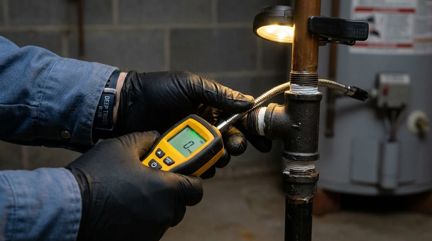 Gas leak detection with electronic sniffer by Johns Plumbing LLC in Saugerties