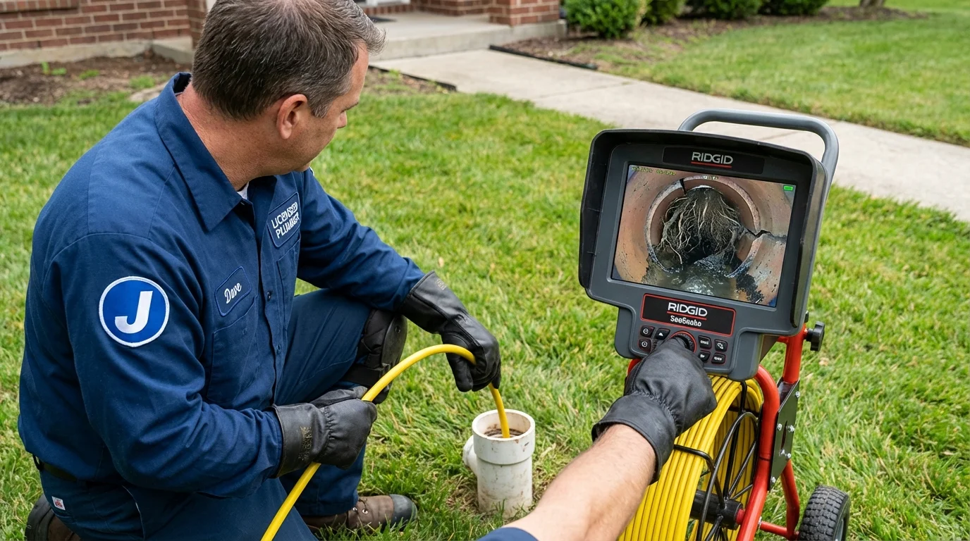 Sewer camera inspection being performed by Johns Plumbing LLC in Saugerties